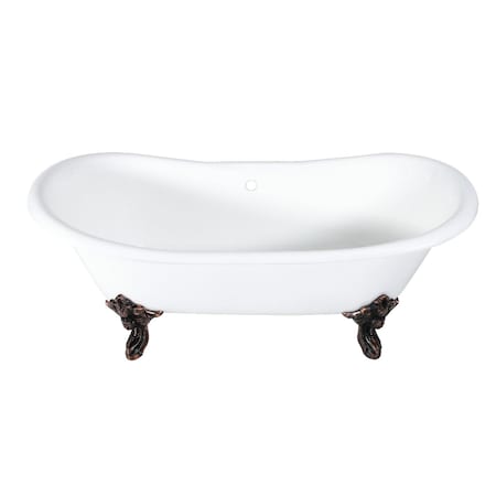 Aqua Eden Clawfoot Bathtubs, 71.63 L, 29.75 W, White/Oil Rubbed Bronze, Cast Iron VCTNDS7231NL5